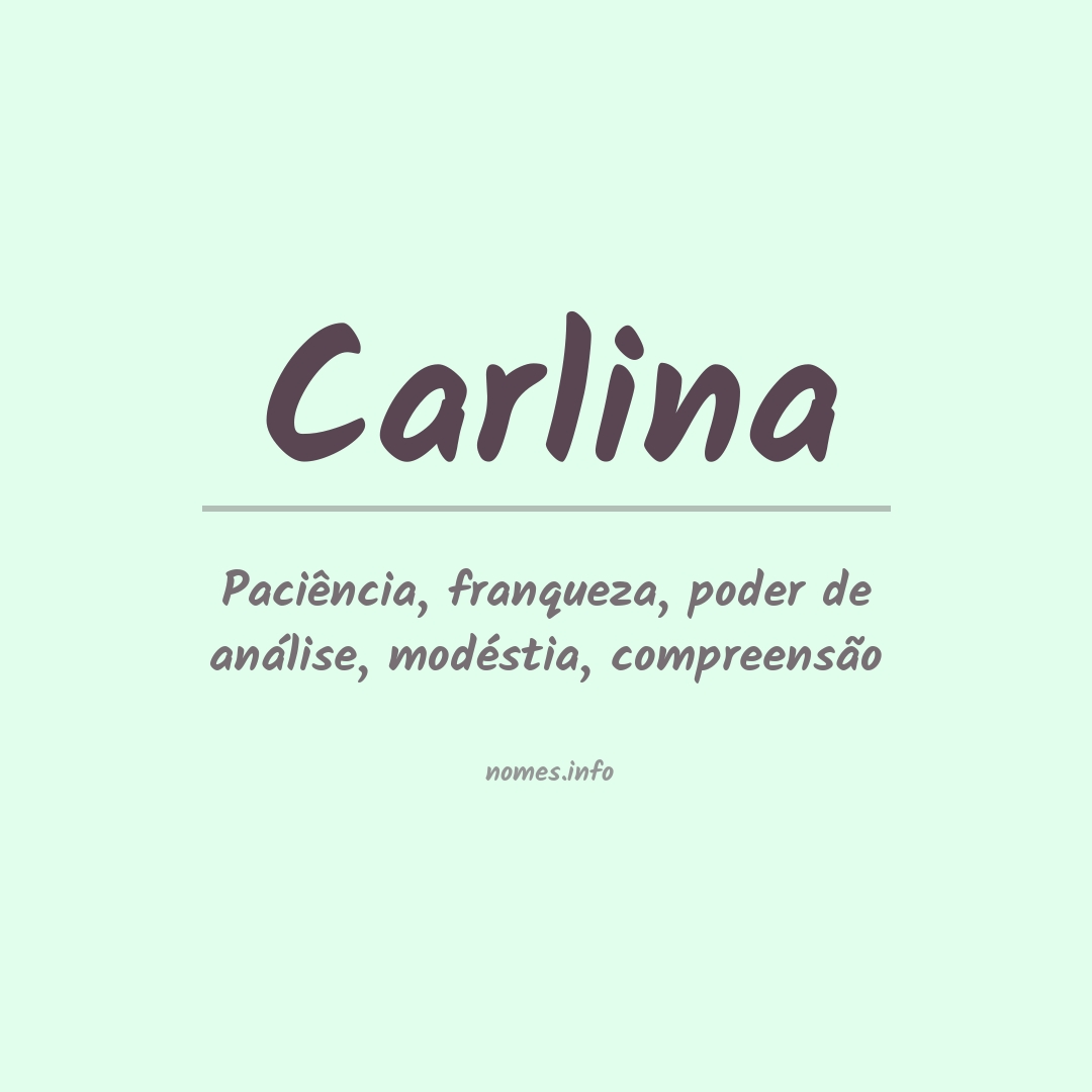 Significado do nome Carlina