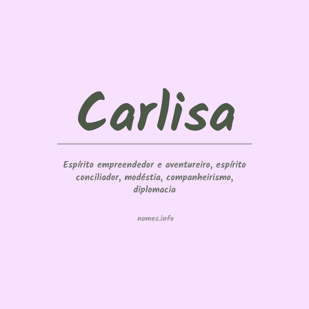 Significado do nome Carlisa