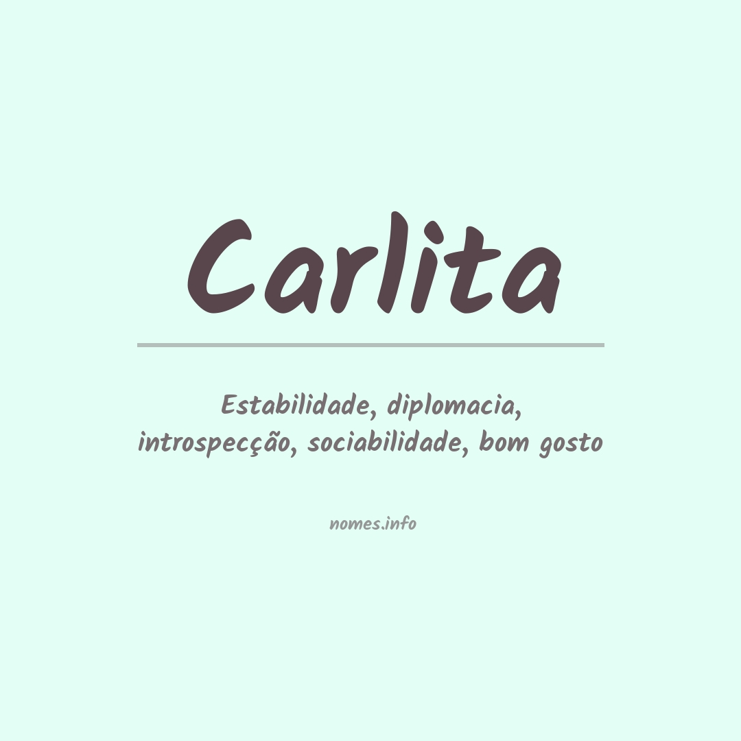 Significado do nome Carlita