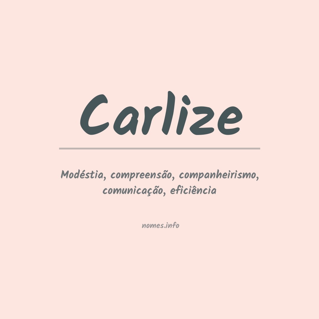 Significado do nome Carlize