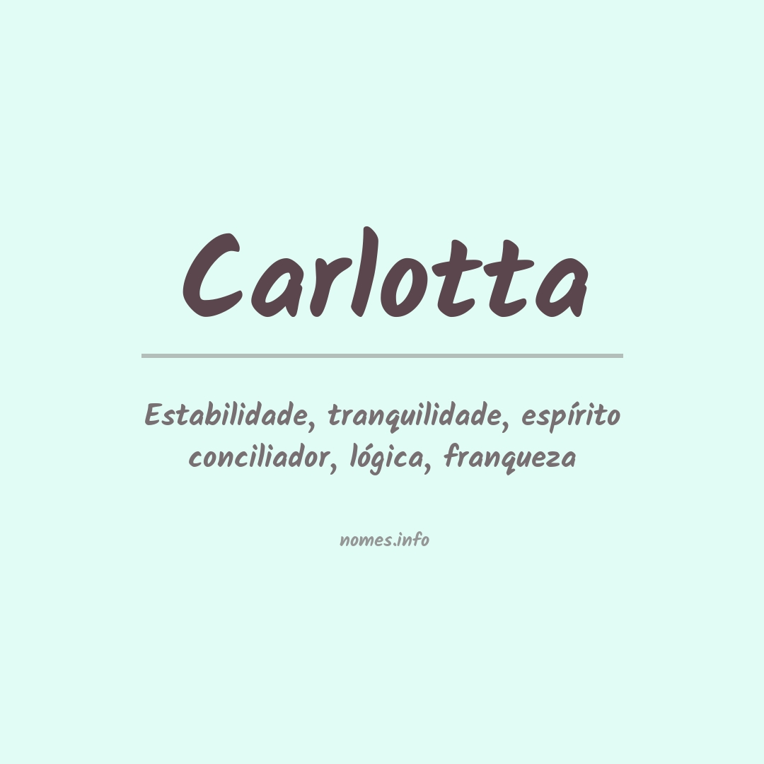 Significado do nome Carlotta