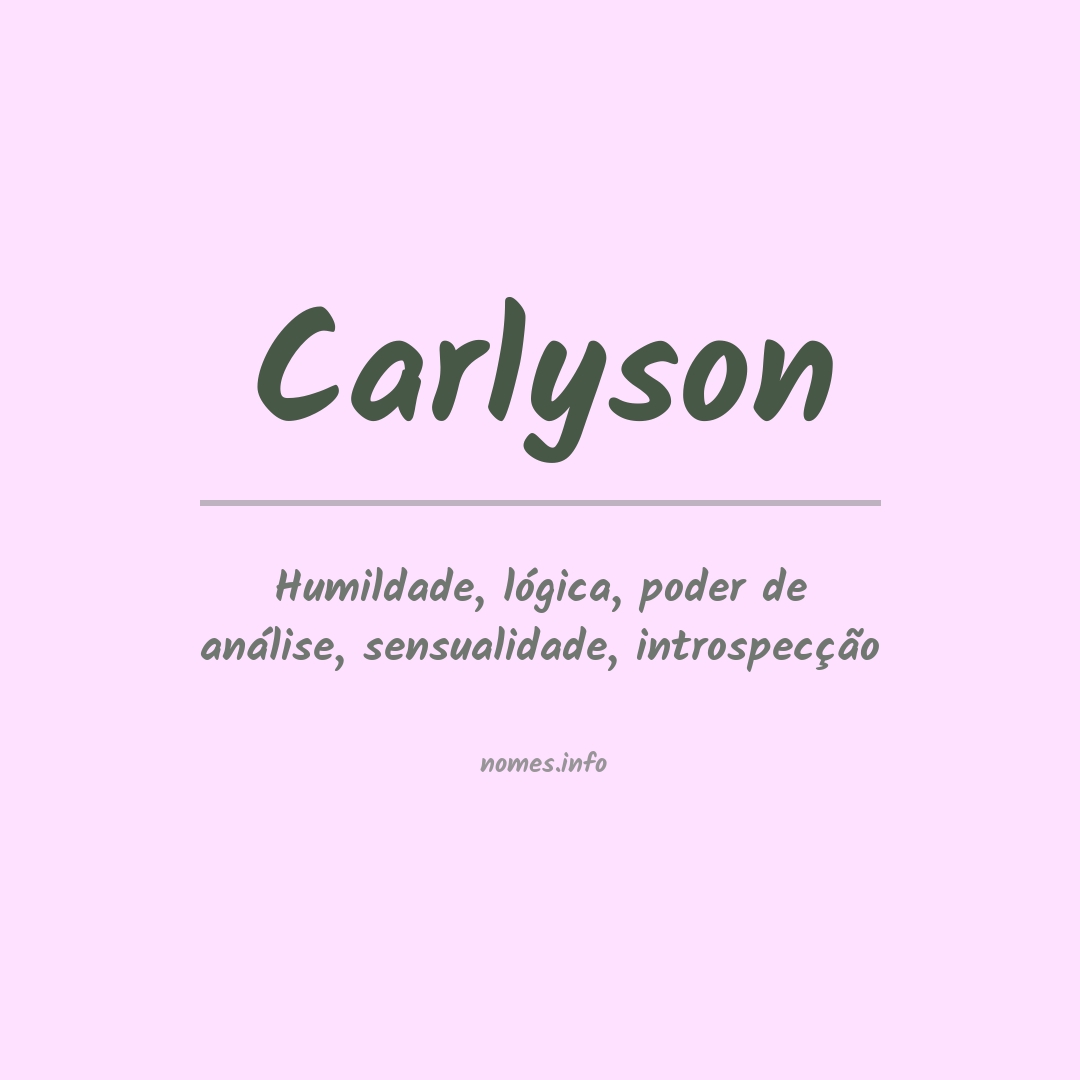 Significado do nome Carlyson