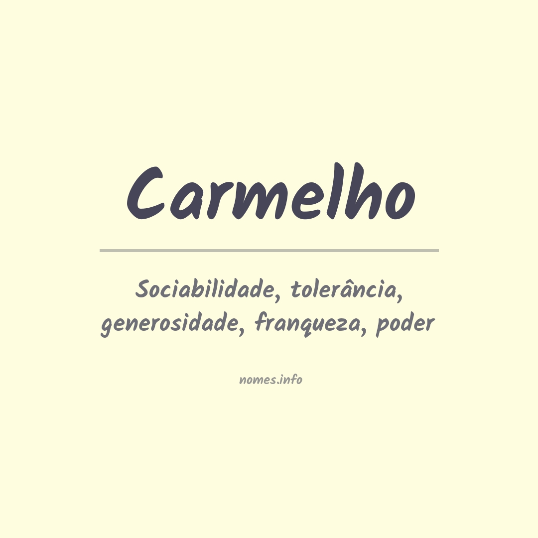 Significado do nome Carmelho