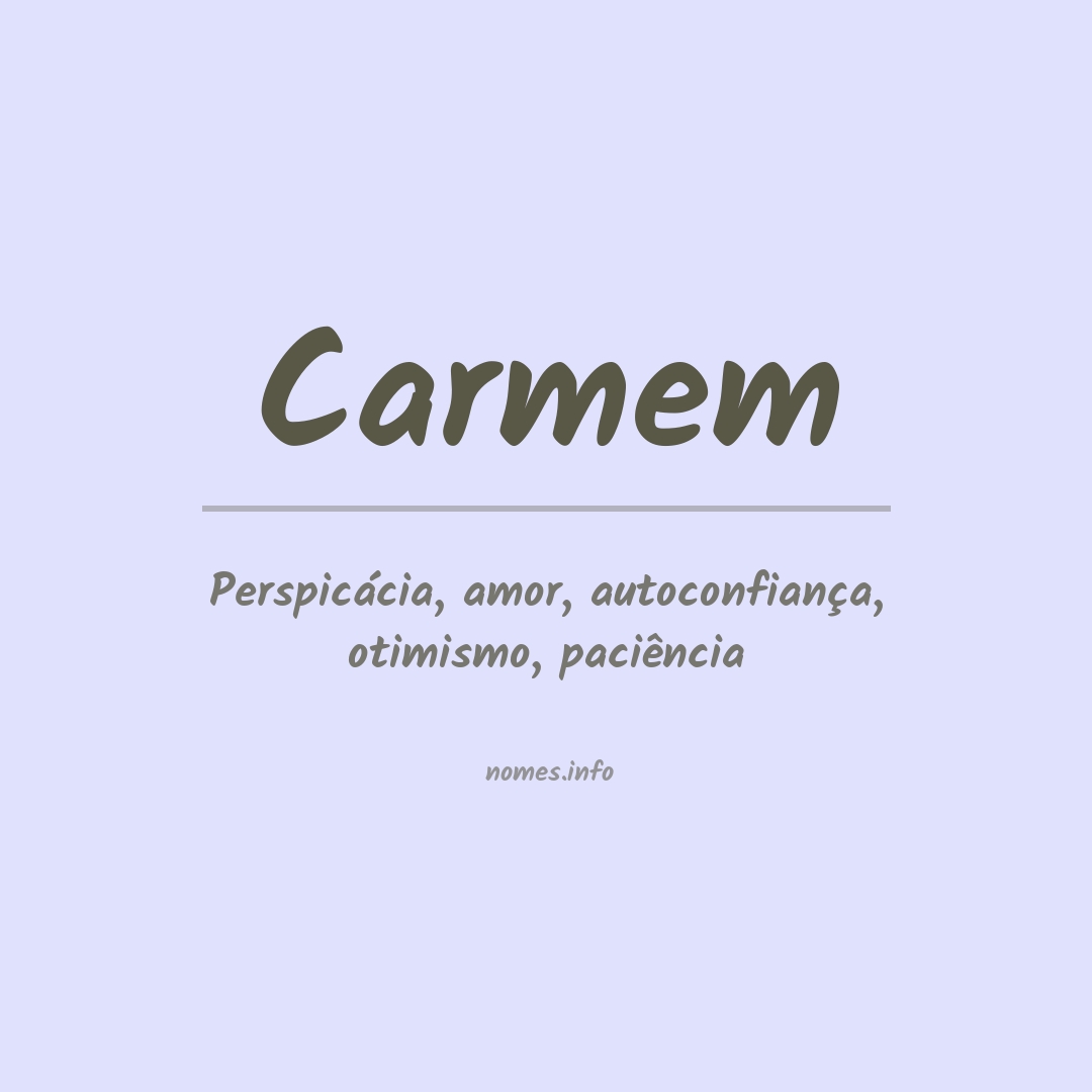 Significado do nome Carmem