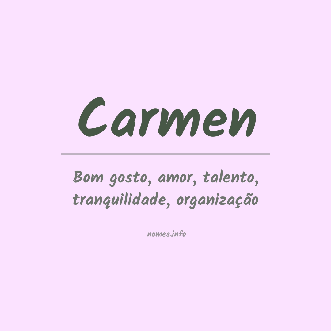Significado do nome Carmen