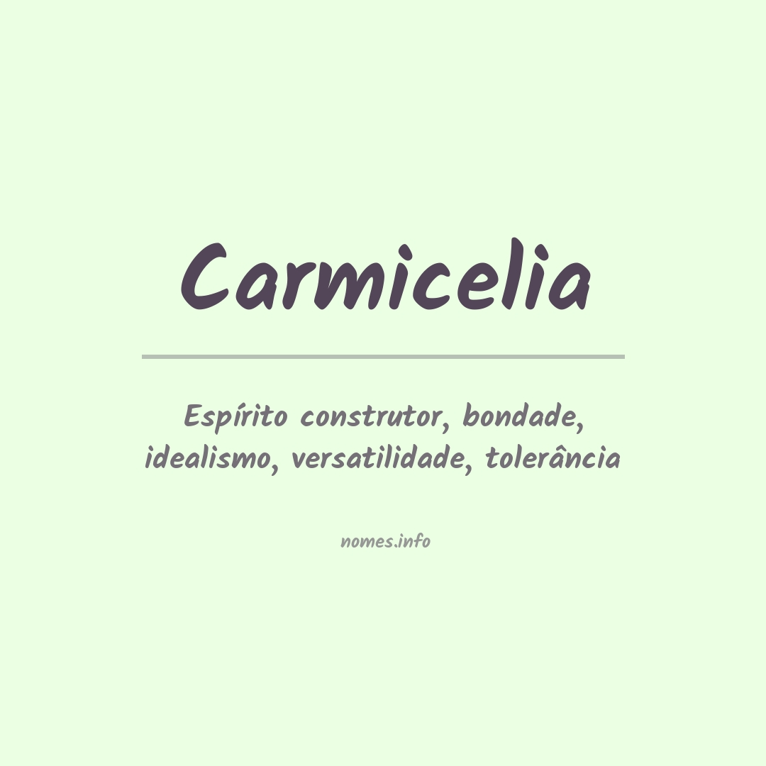 Significado do nome Carmicelia