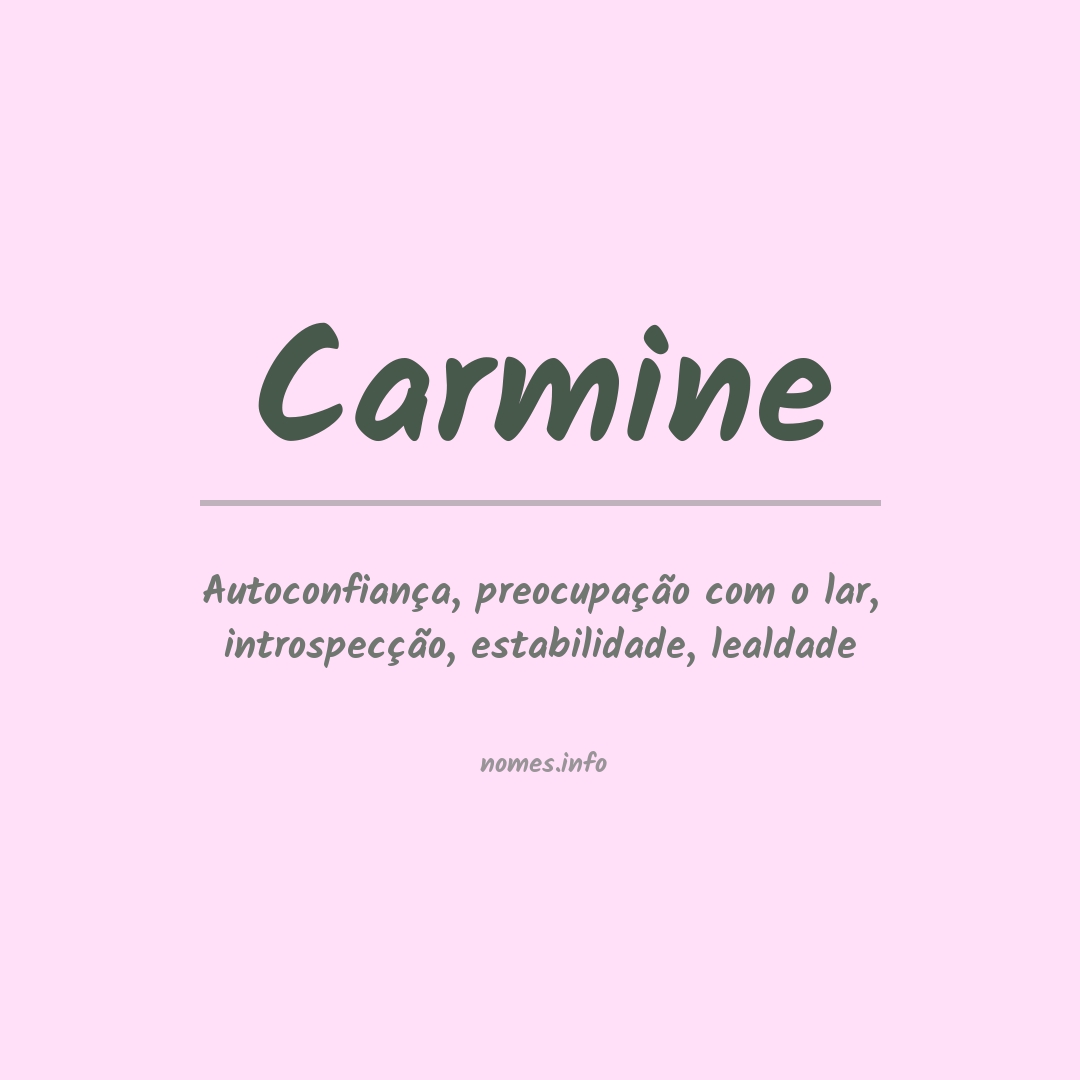 Significado do nome Carmine