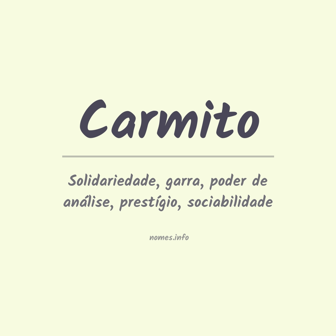 Significado do nome Carmito