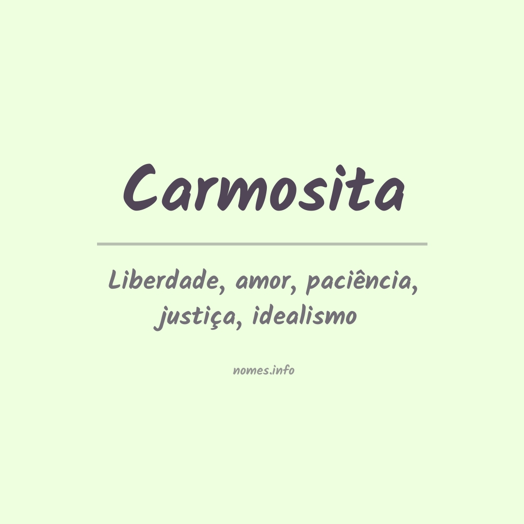 Significado do nome Carmosita