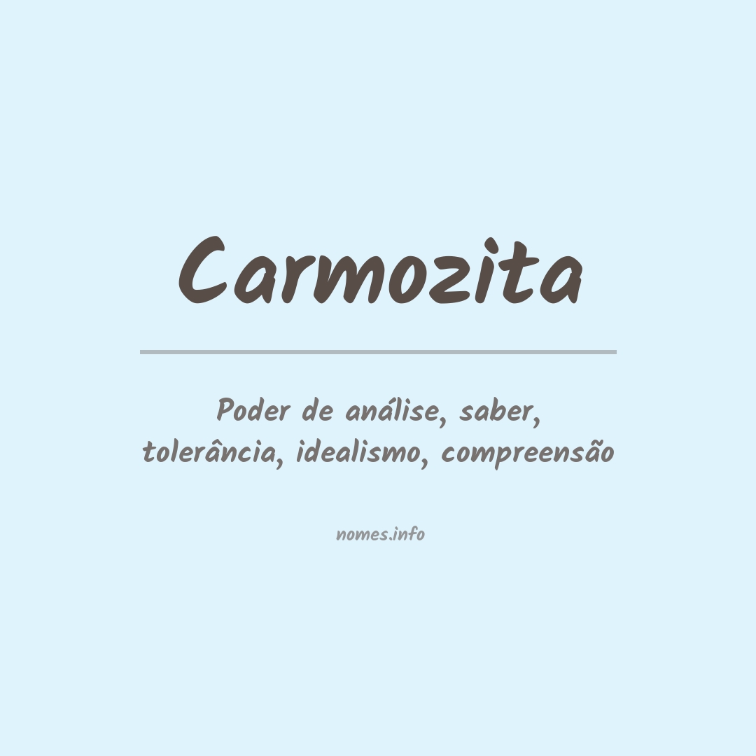 Significado do nome Carmozita