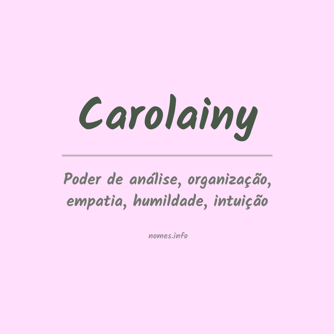 Significado do nome Carolainy