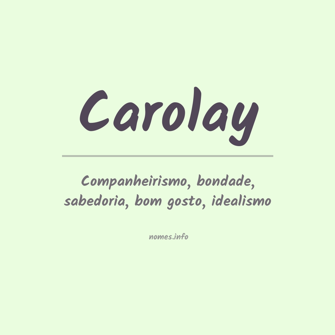 Significado do nome Carolay