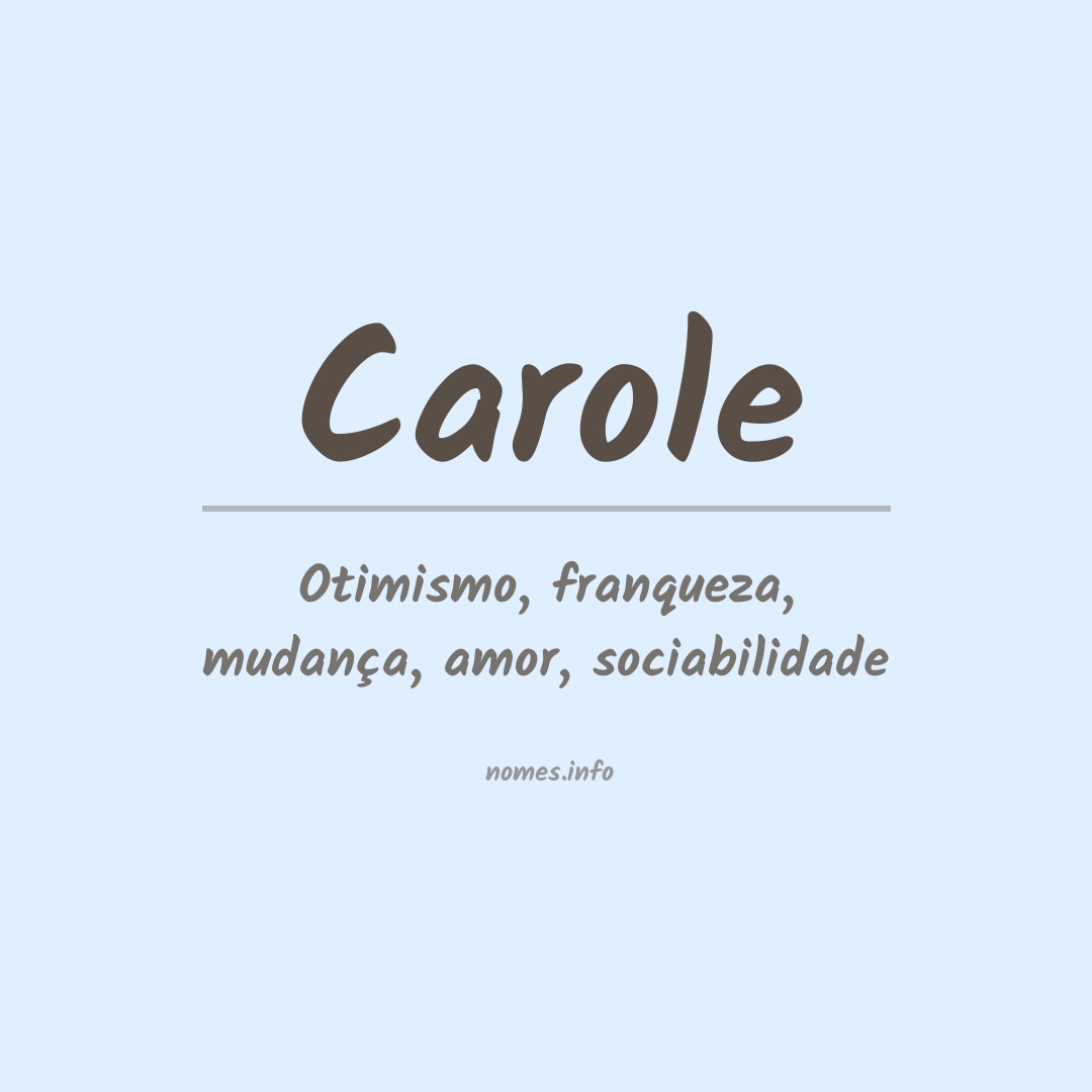 Significado do nome Carole