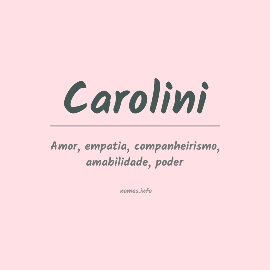 Significado do nome Carolini