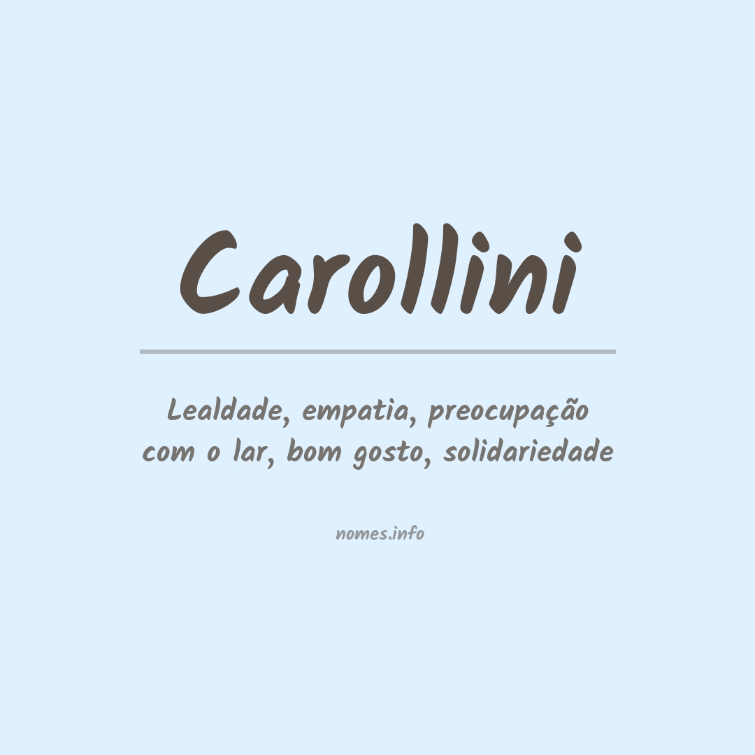 Significado do nome Carollini