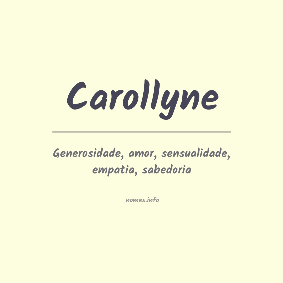Significado do nome Carollyne
