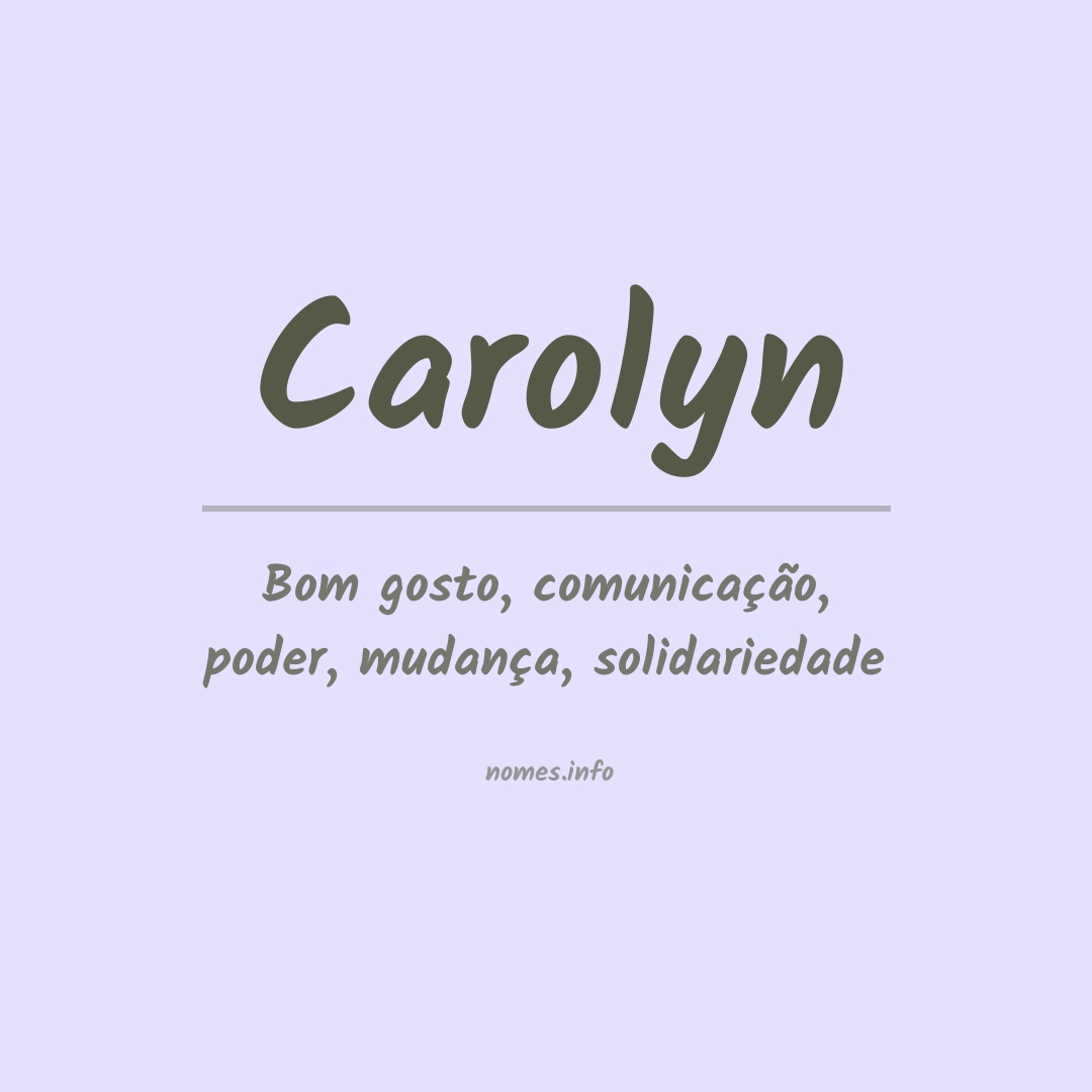 Significado do nome Carolyn