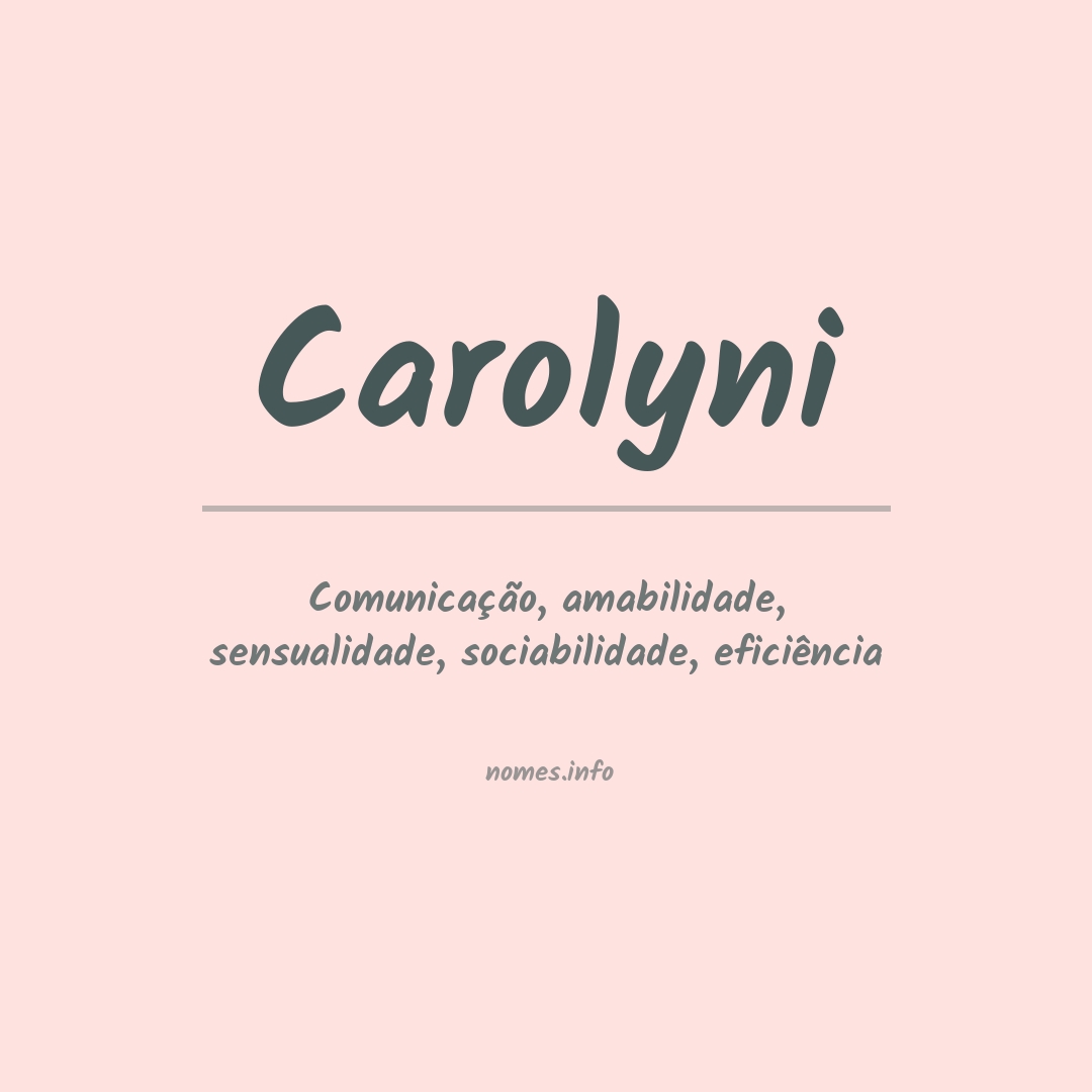 Significado do nome Carolyni