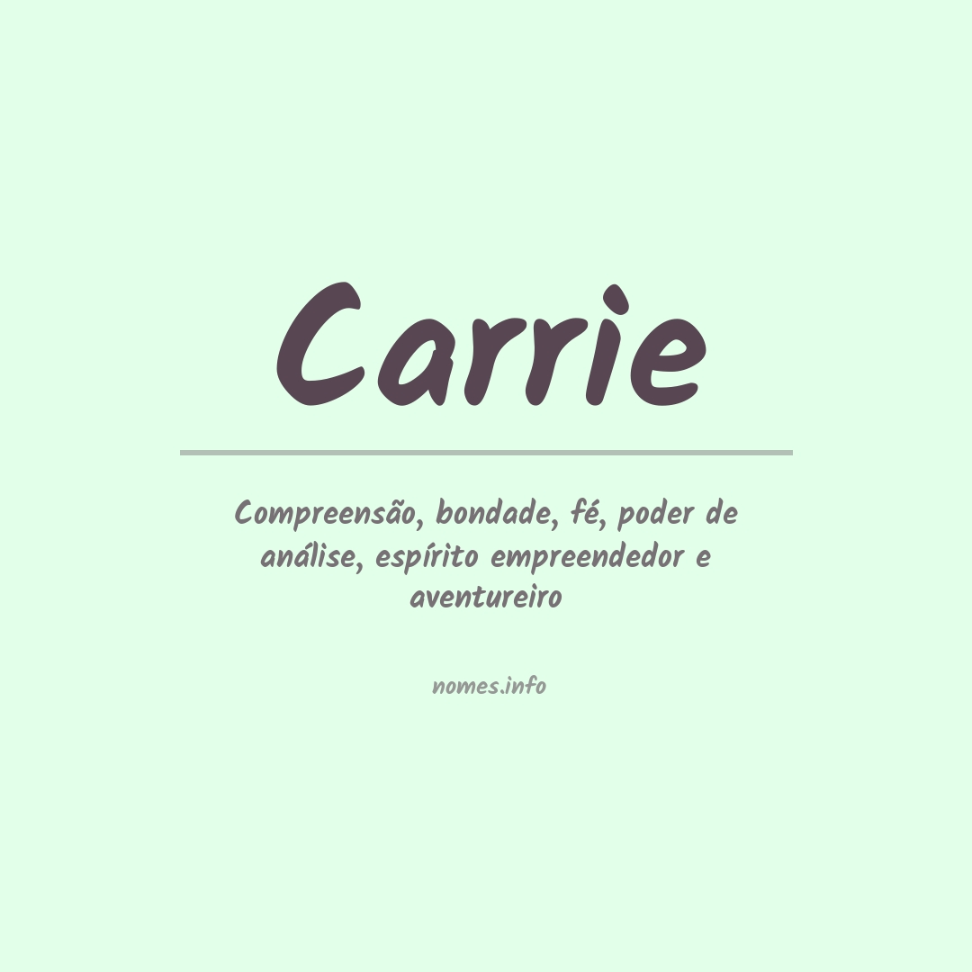 Significado do nome Carrie
