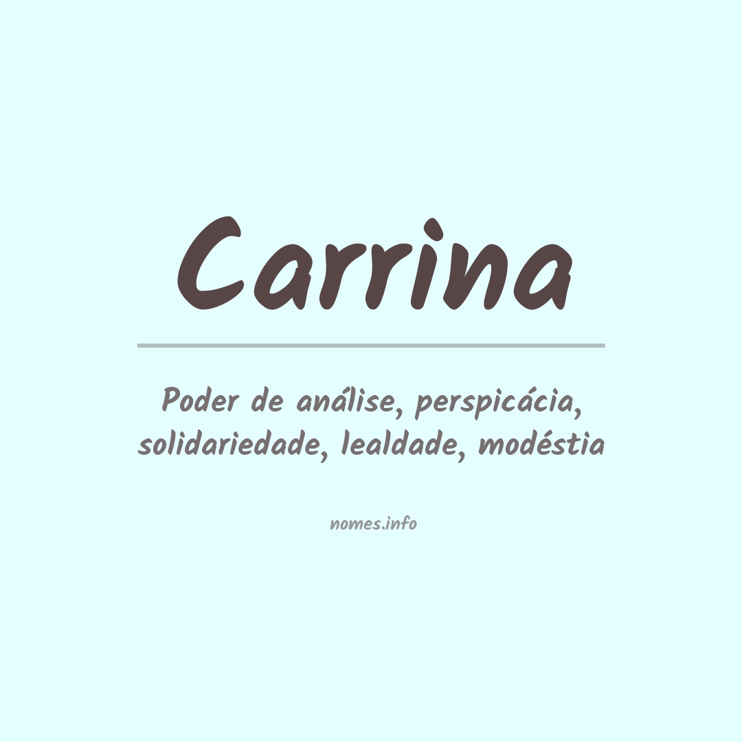 Significado do nome Carrina