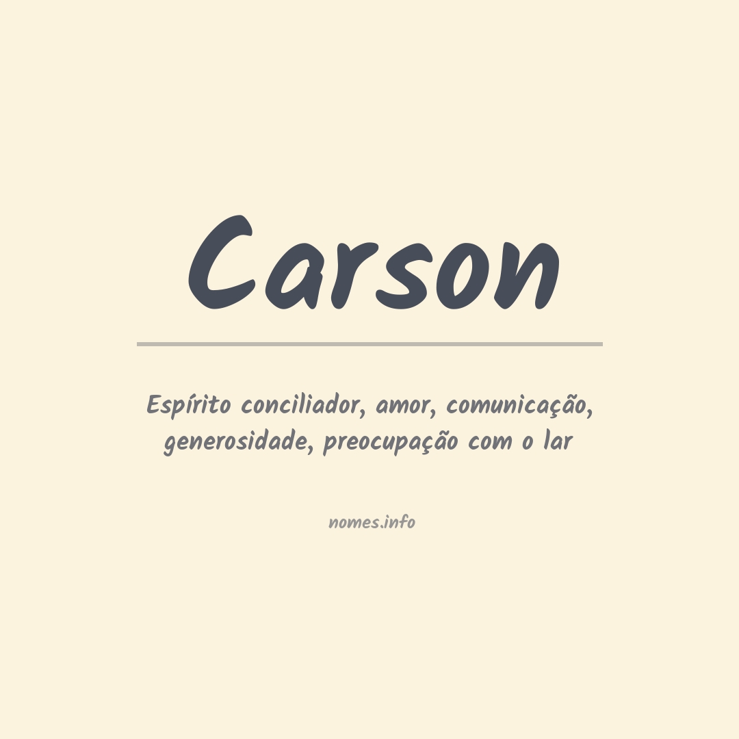 Significado do nome Carson