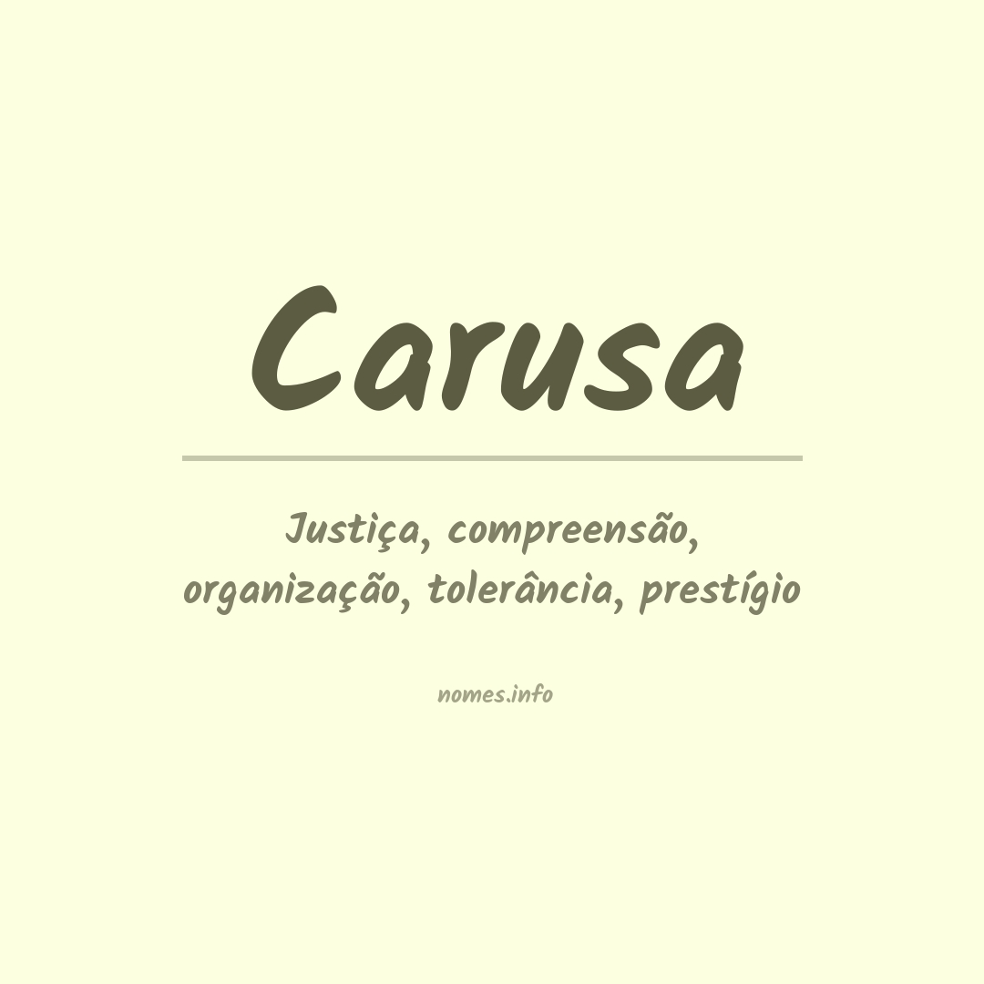 Significado do nome Carusa