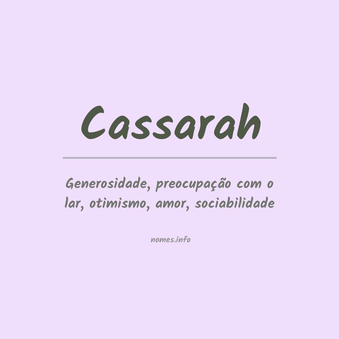 Significado do nome Cassarah