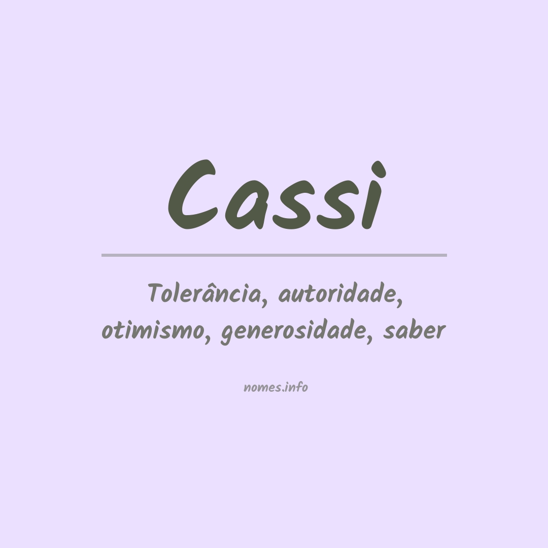 Significado do nome Cassi