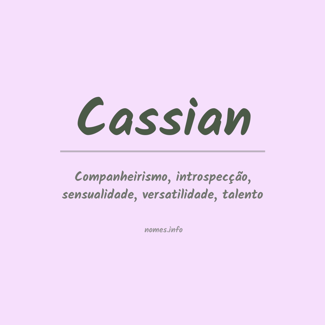 Significado do nome Cassian Significado do nome Cassian