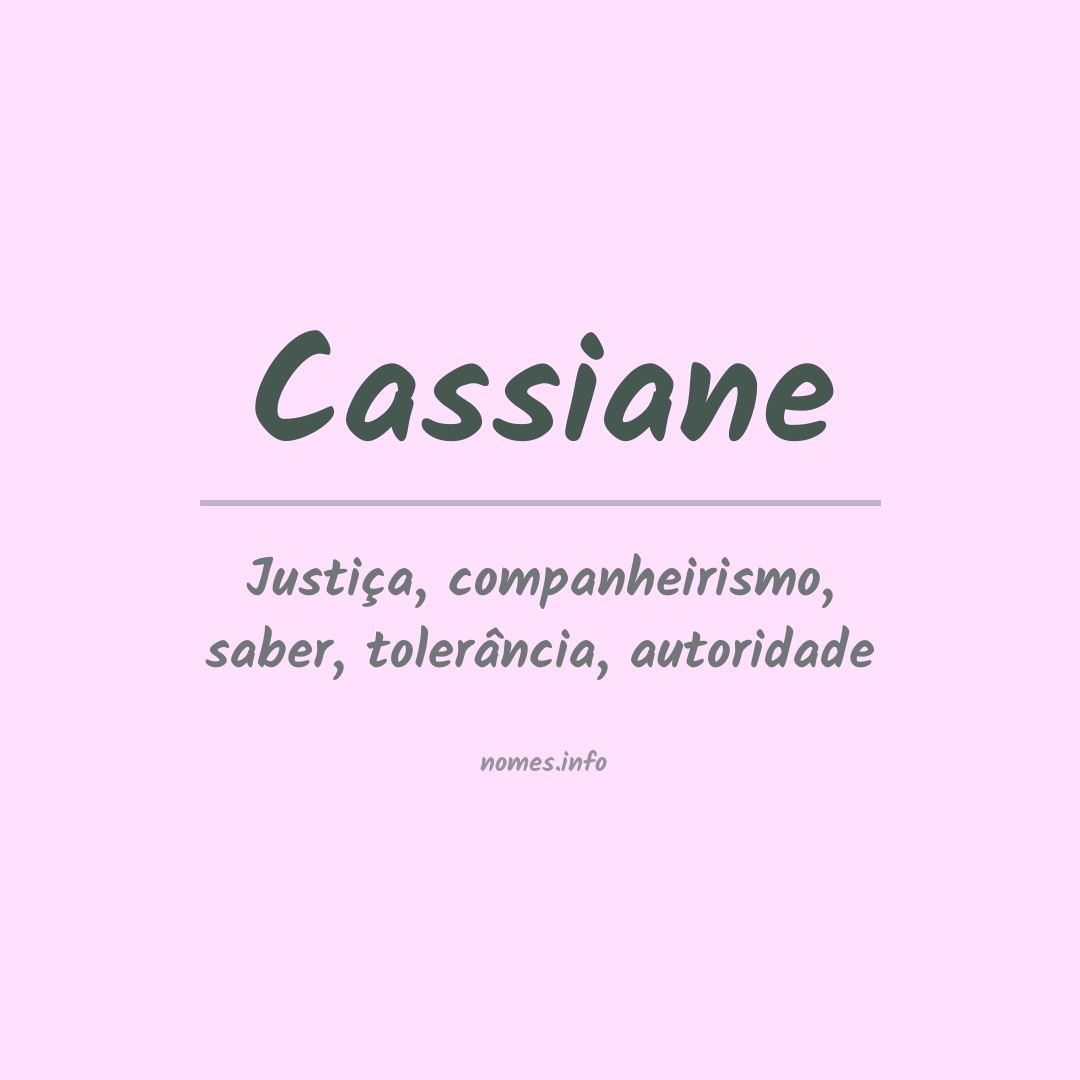 Significado do nome Cassiane