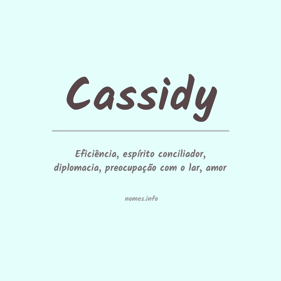 Significado do nome Cassidy