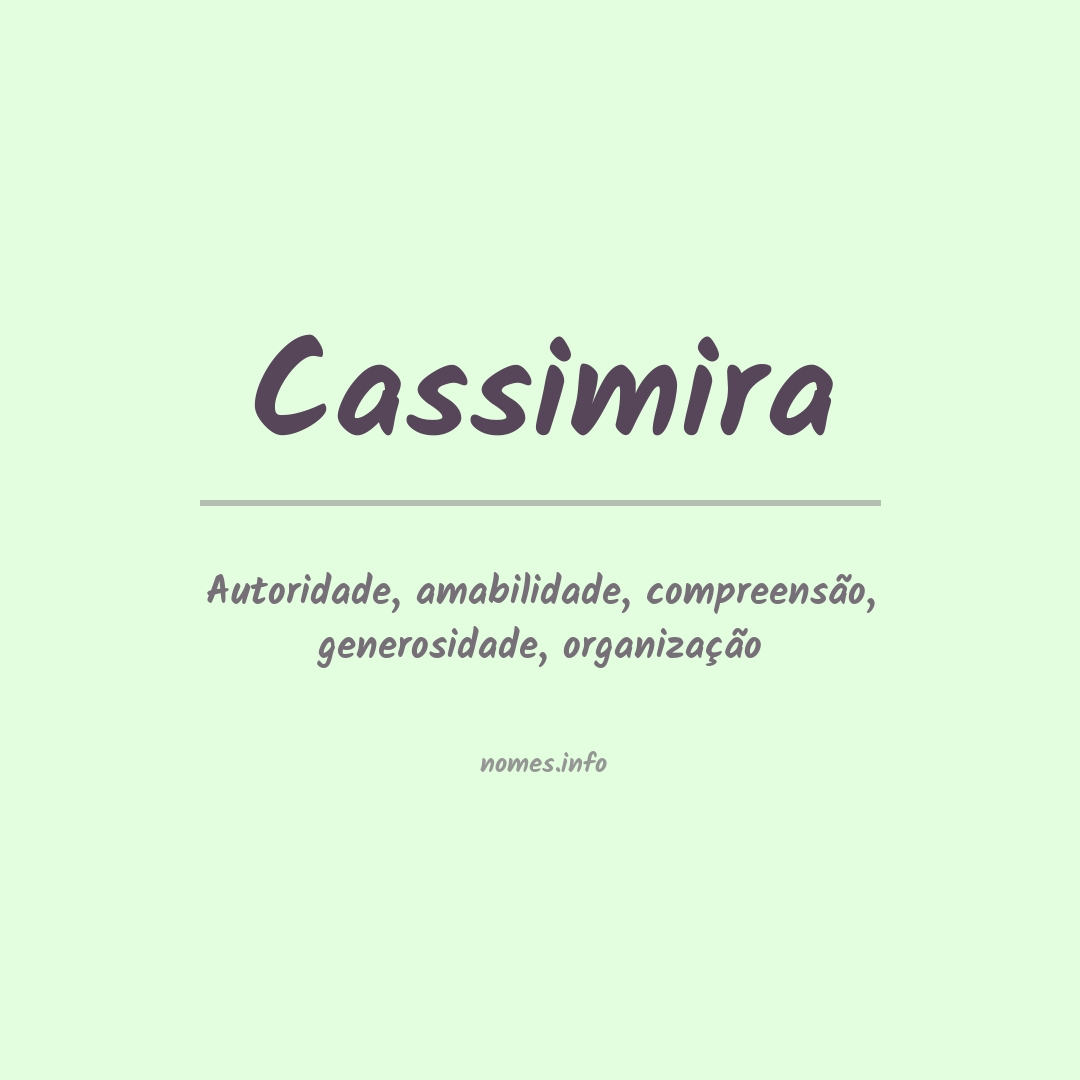 Significado do nome Cassimira