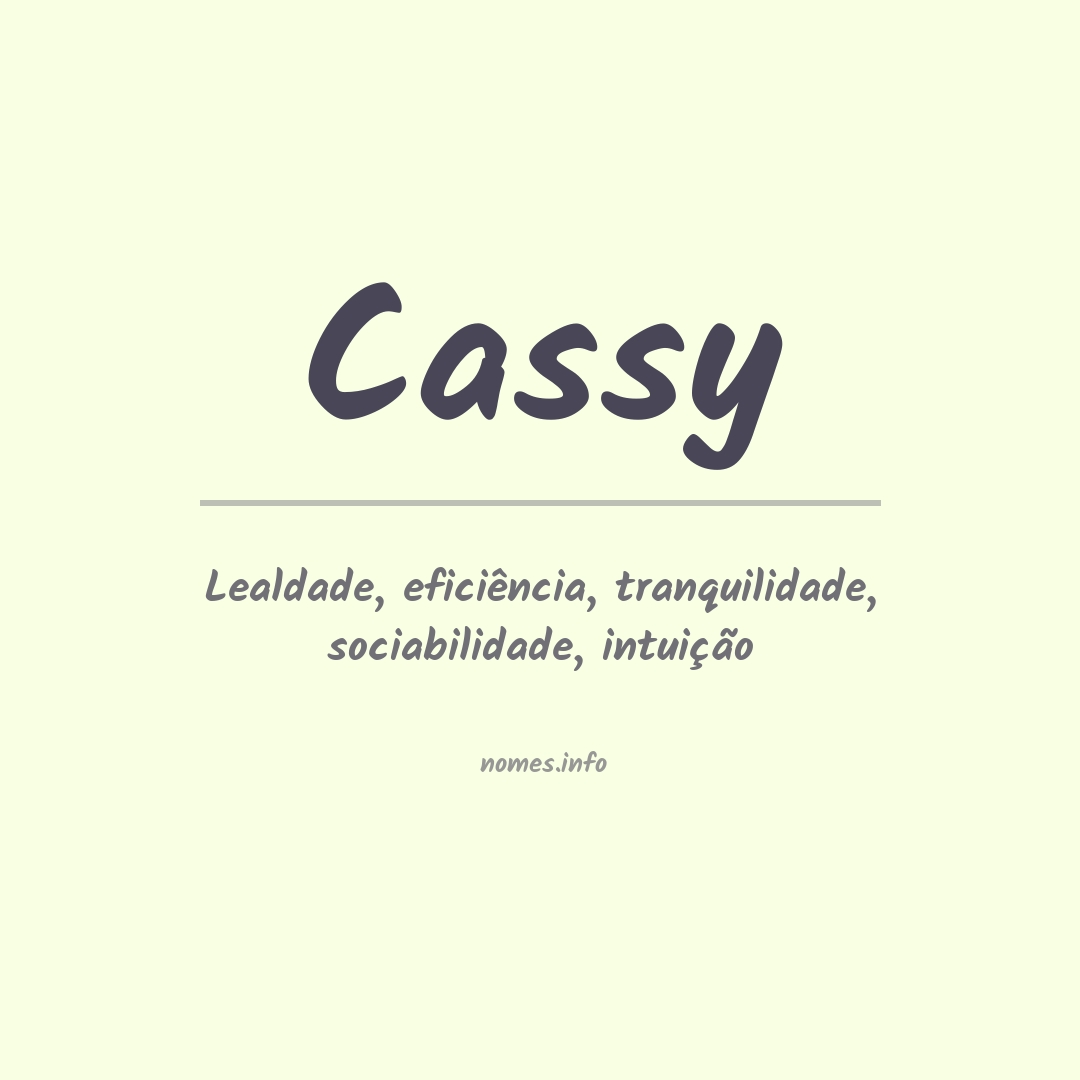 Significado do nome Cassy