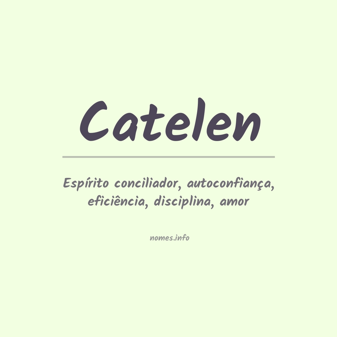 Significado do nome Catelen