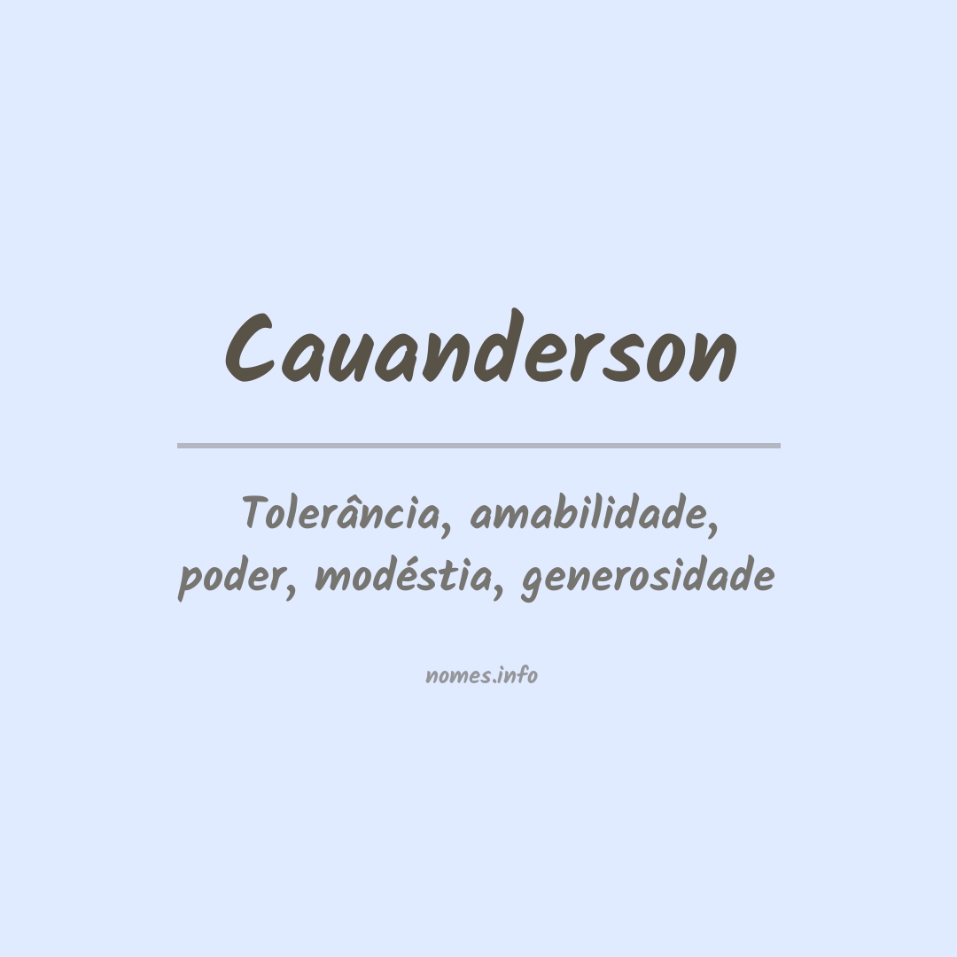 Significado do nome Cauanderson
