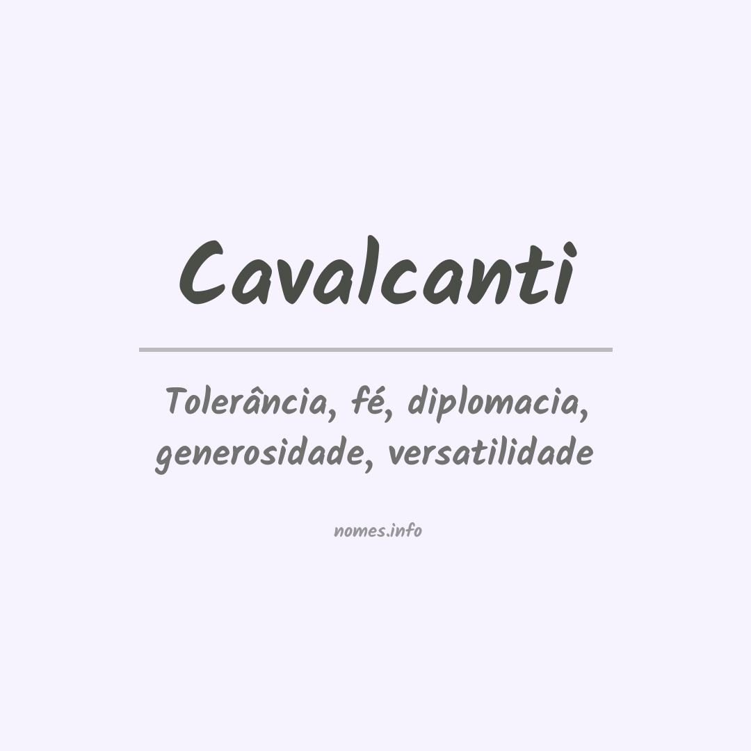Significado do nome Cavalcanti
