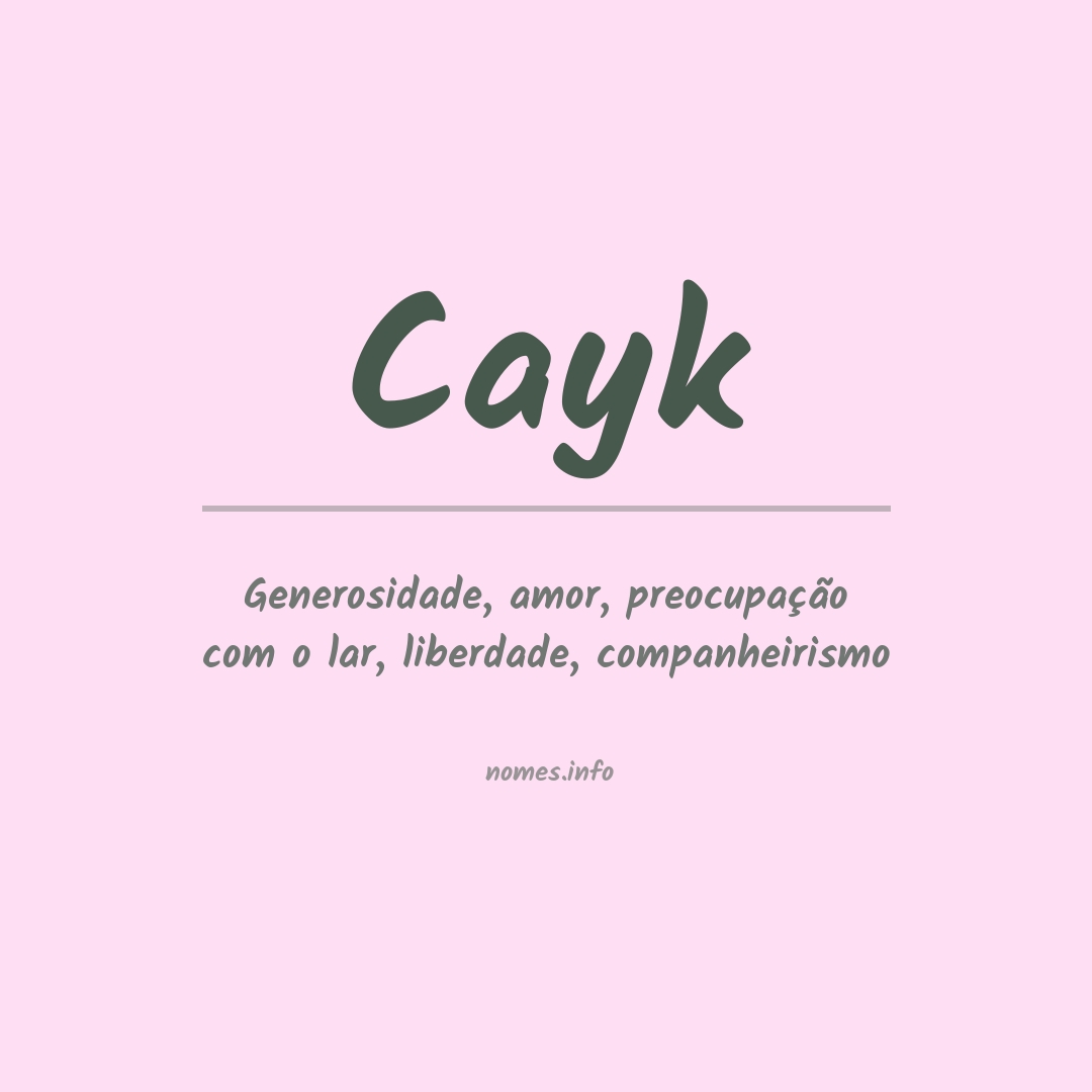 Significado do nome Cayk