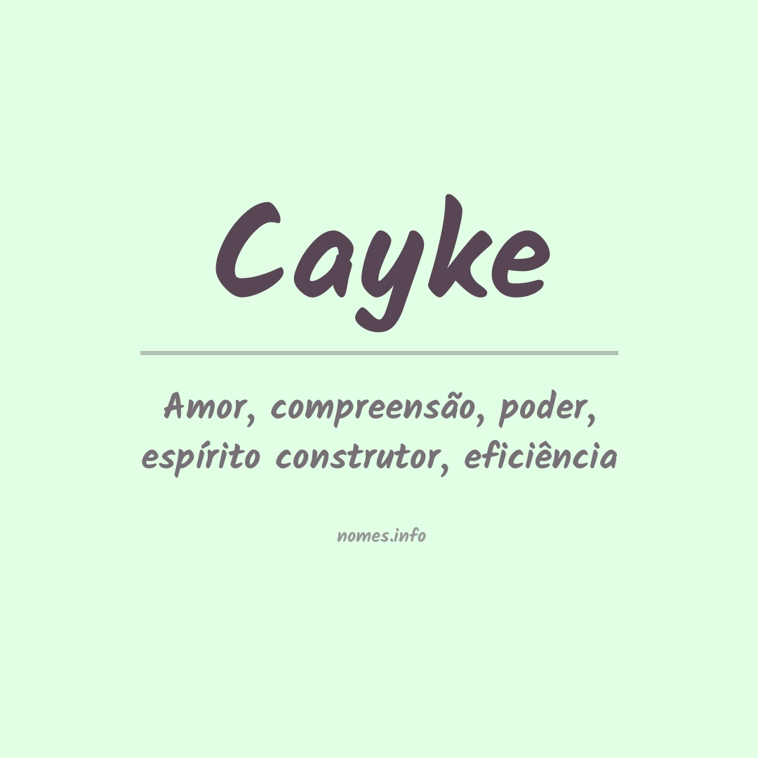 Significado do nome Cayke