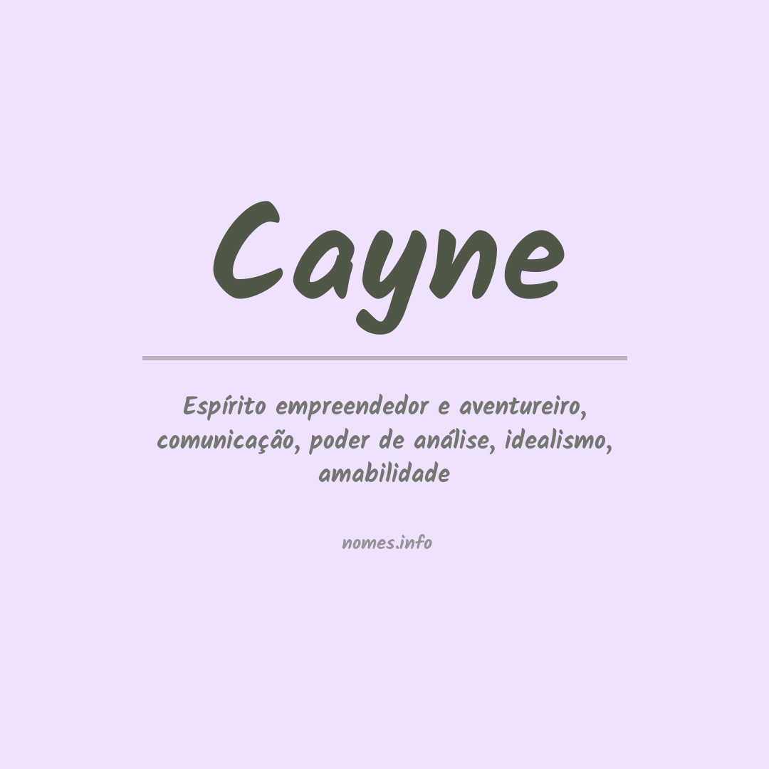 Significado do nome Cayne