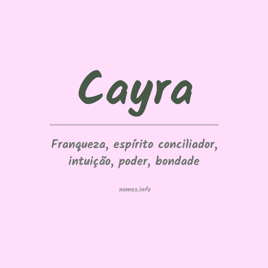 Significado do nome Cayra