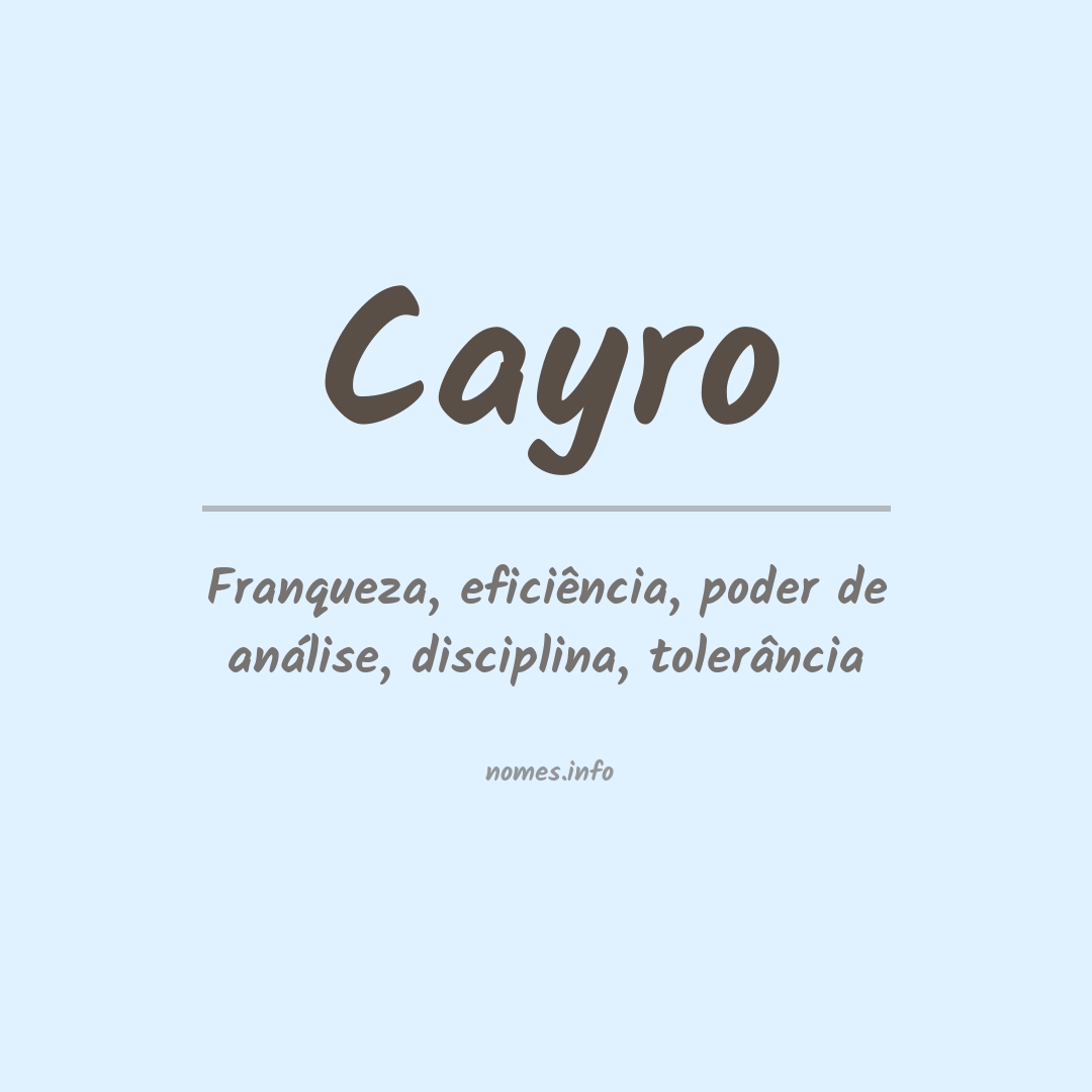 Significado do nome Cayro