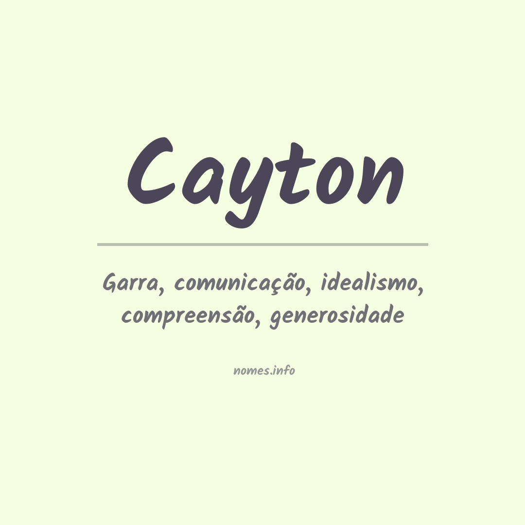 Significado do nome Cayton