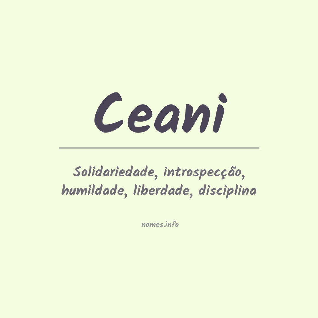 Significado do nome Ceani