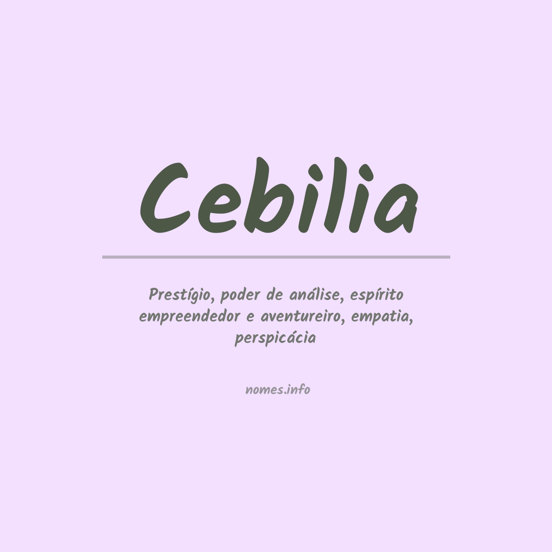 Significado do nome Cebilia