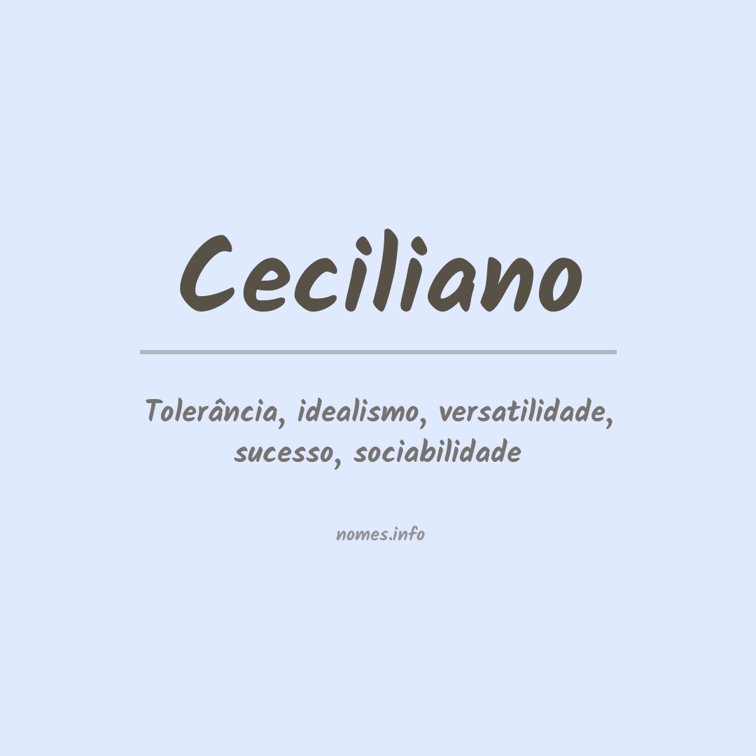 Significado do nome Ceciliano