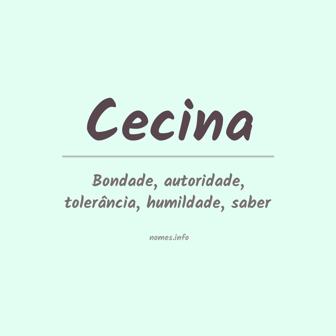 Significado do nome Cecina