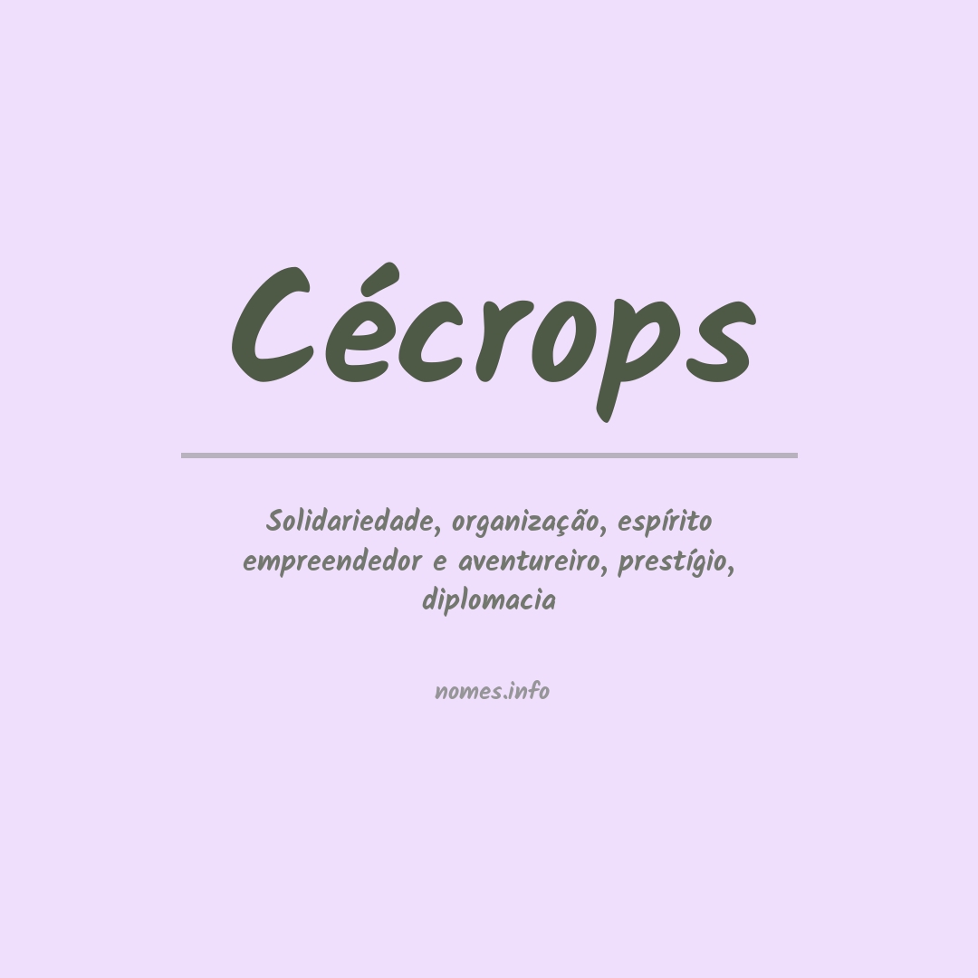 Significado do nome Cécrops