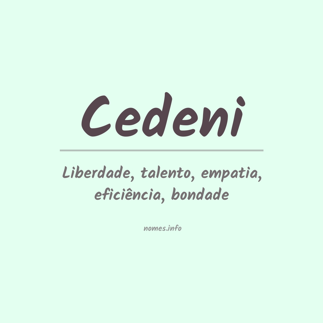 Significado do nome Cedeni
