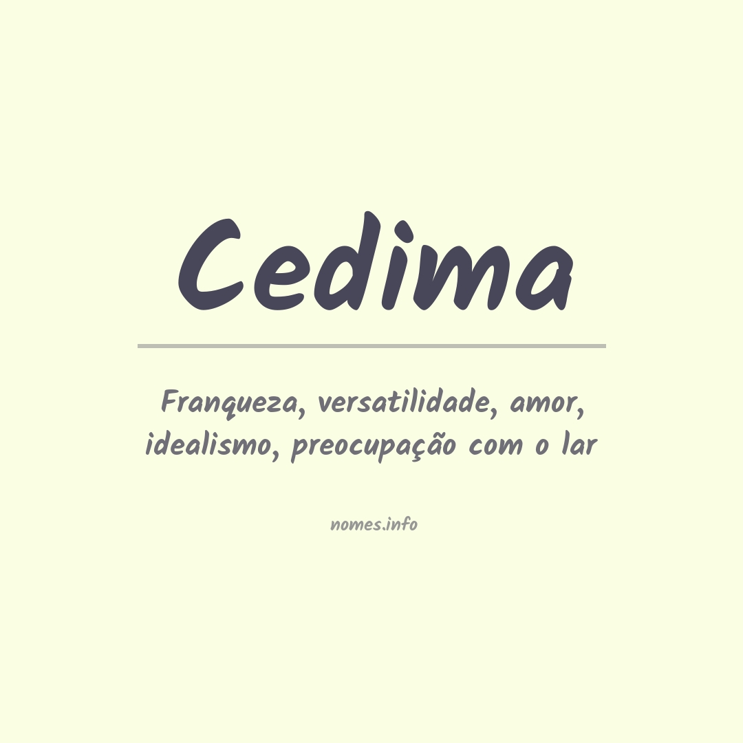 Significado do nome Cedima