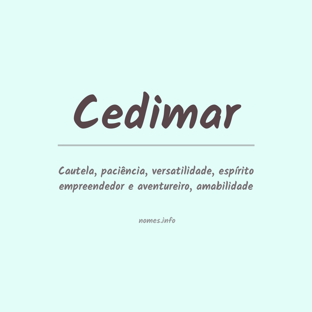 Significado do nome Cedimar